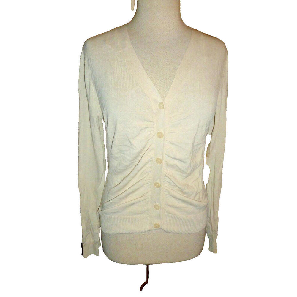 NWD Ryegrass Cream Cardigan Sweater Beige Nylon Rayon M Medium